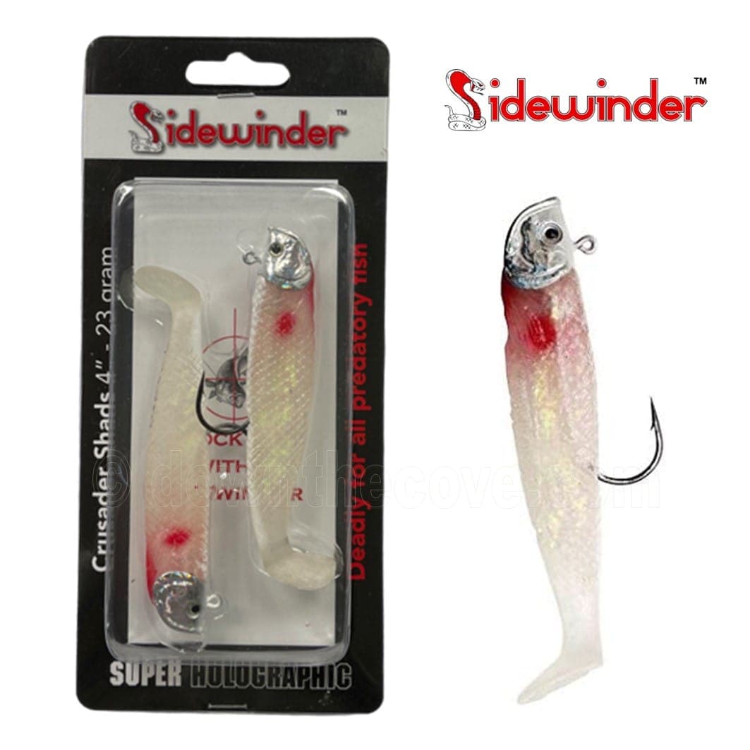 Sidewinder Crusader Shads - 23g Bloodhead Pearl - 4"