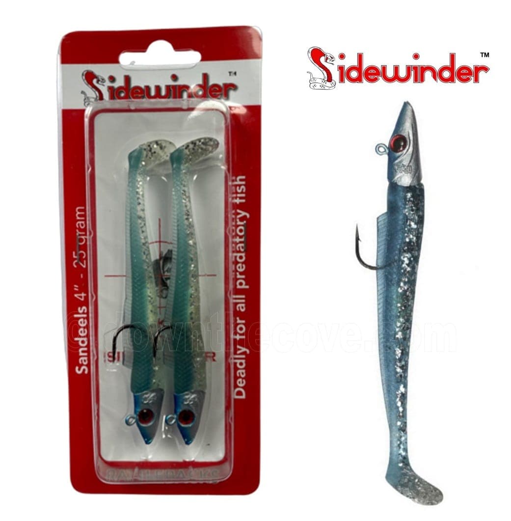 Sidewinder Rattlebacks Sandeels - 4" Blue Glitter- 25g