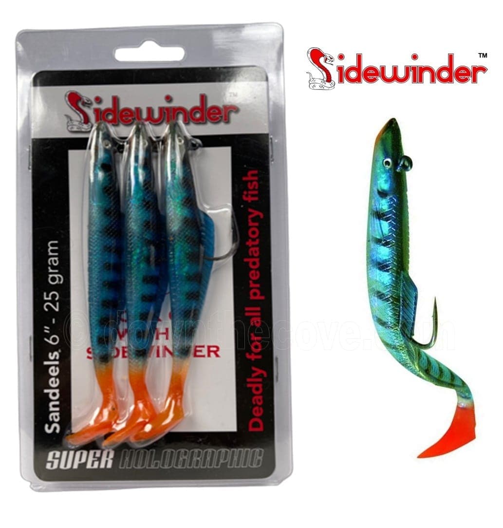 Sidewinder 25g Sandeel - 6" Mackerel Fire - Super Holographic
