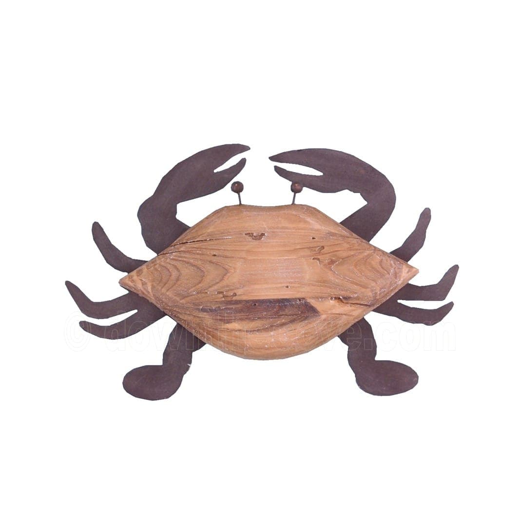 Two Tone Wooden Crab Decoration