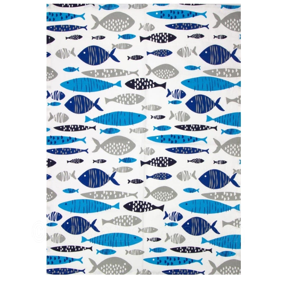 Blue Fish Design Tea Towel product image 1
