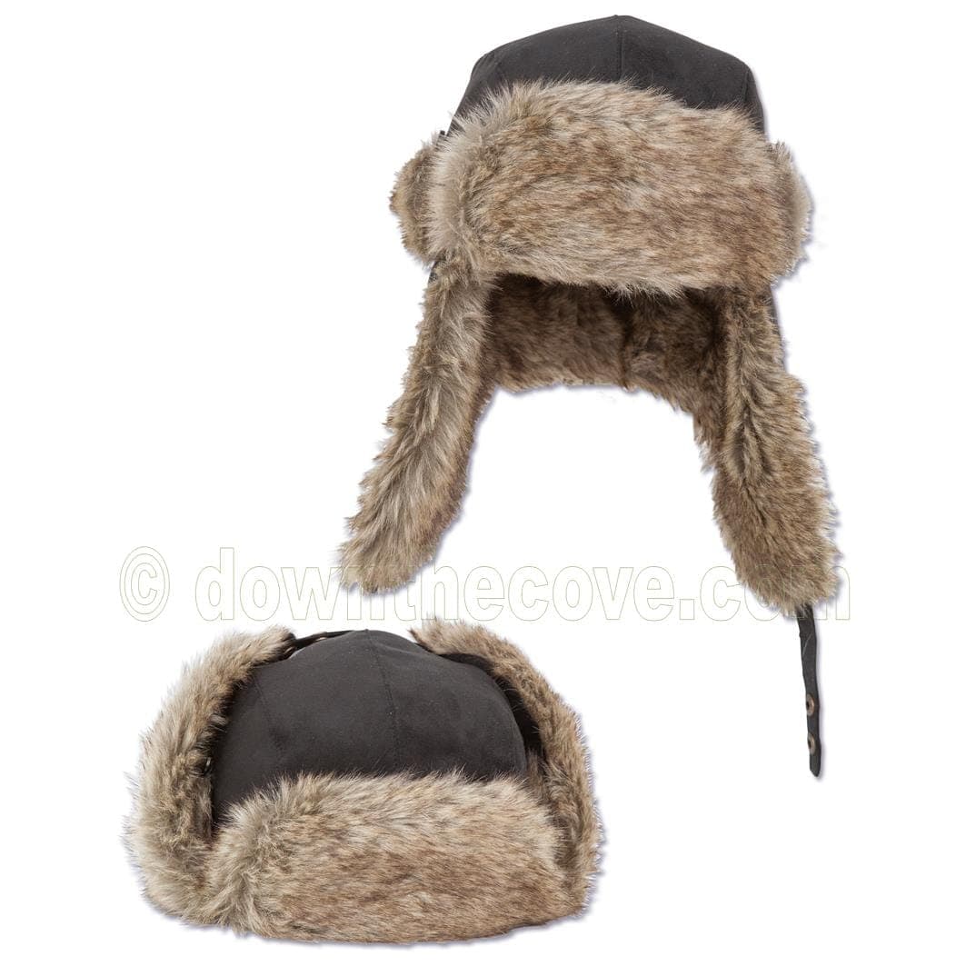 Zebco Black & Faux Fur Trapper Hat