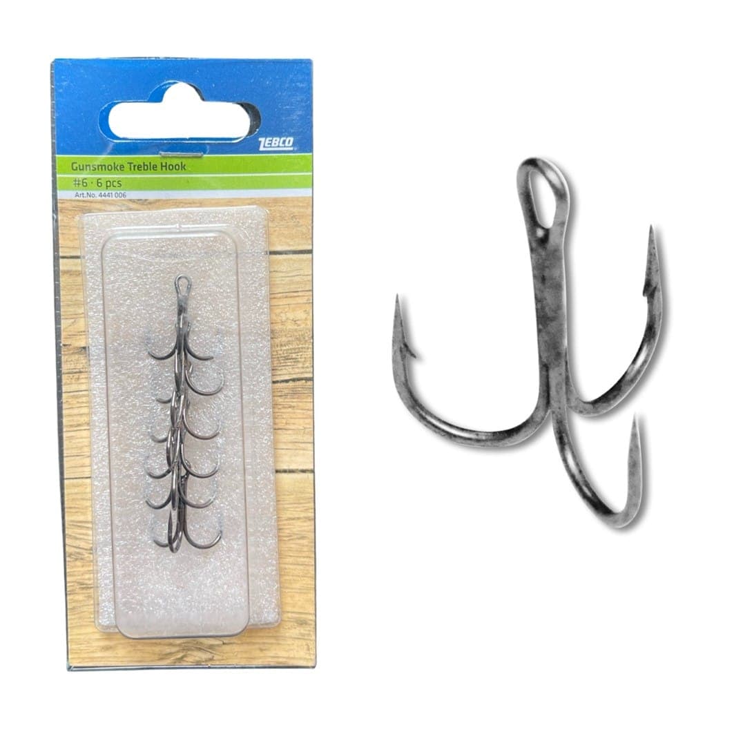 Zebco Gunsmoke Treble Hooks - Barbed