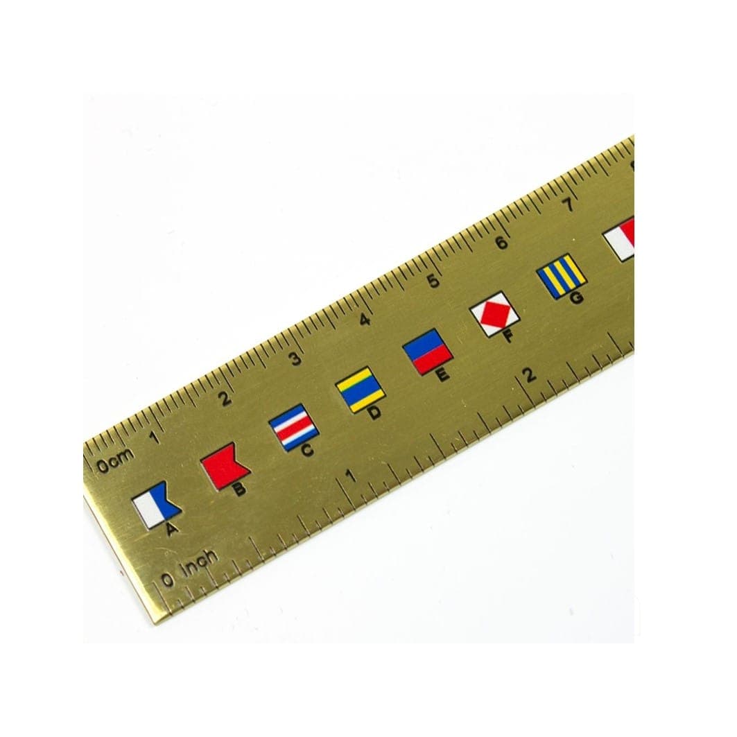 Nautical Brass Ruler with Code Flags product image 1