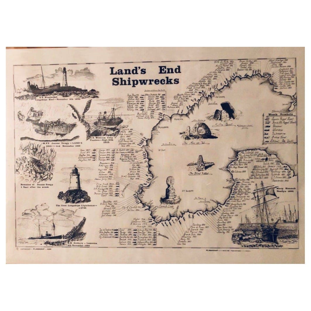Planaship Maritime Print - Lands End Shipwrecks